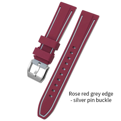 Bracelet de montre en silicone coloré pour IWC Omega Longines Tudor Breitling, bracelet de montre en caoutchouc souple, haute qualité, 19mm, 20mm, 21mm, 22mm