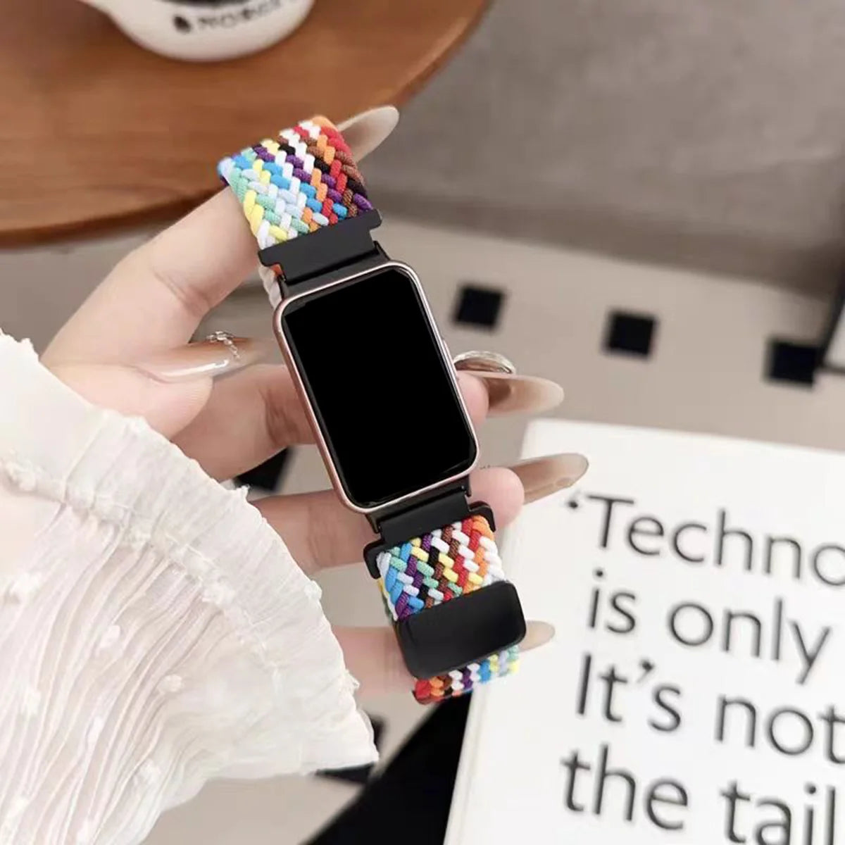Braided Nylon Strap for Samsung Galaxy Fit 3, Breathable Bracelet for Galaxy Fit3, Resilient Buckle