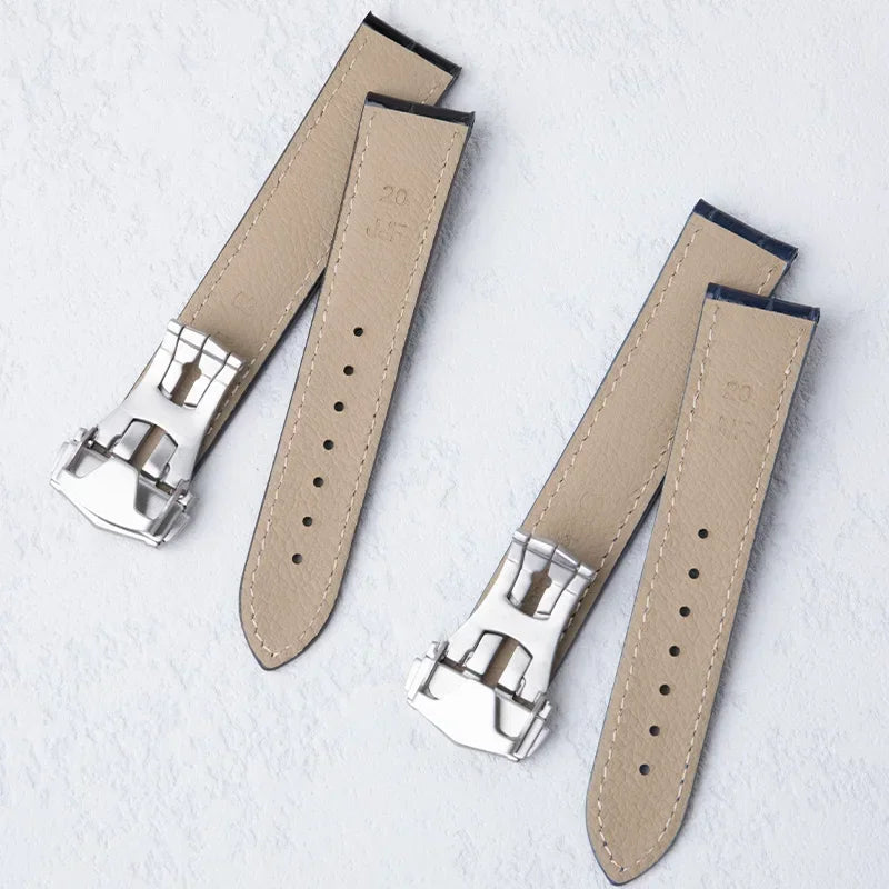 Italian Calfskin Leather Watch Strap, 19mm 20mm 21mm 22mm, for Omega Seamaster Speedmaster Planet Ocean 300/600 DE VILLE AT150 Bracelet