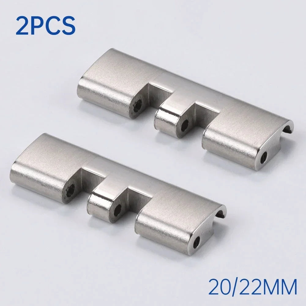 Bracelet de montre en acier inoxydable, 20mm 22mm, lien d'extrémité droite et incurvée pour connecteur Seiko SKX007 pour adaptateur Jubilee Oyster, 2 pièces