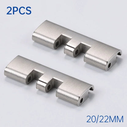 Bracelet de montre en acier inoxydable, 20mm 22mm, lien d'extrémité droite et incurvée pour connecteur Seiko SKX007 pour adaptateur Jubilee Oyster, 2 pièces