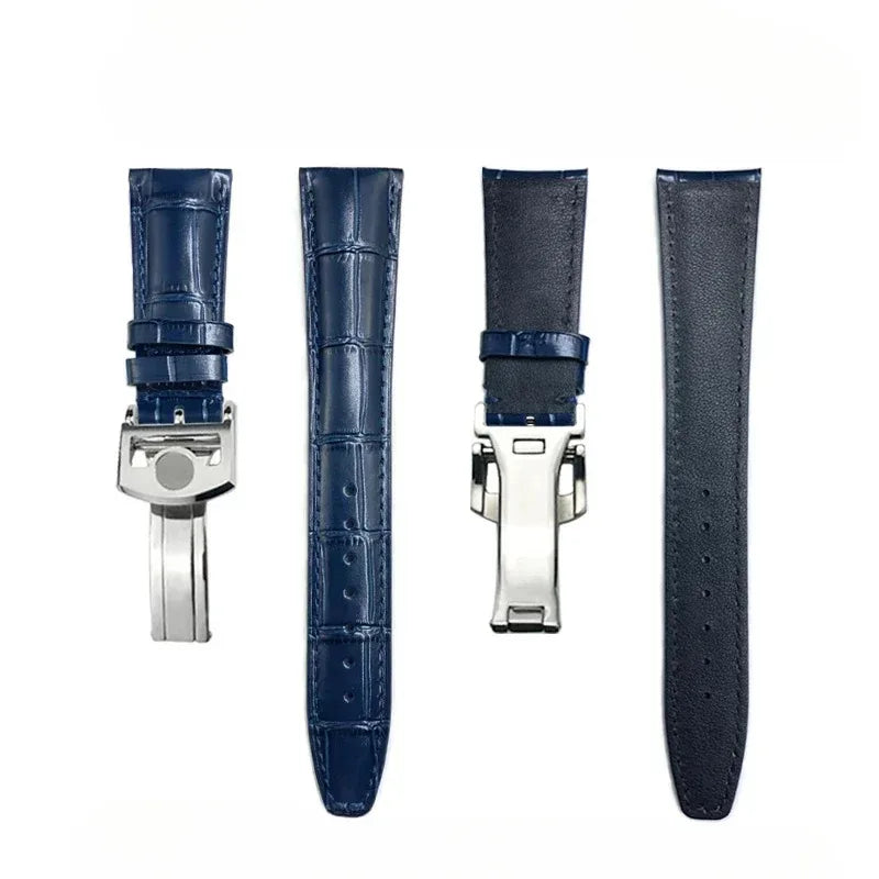 Bracelet de montre en cuir de vache véritable pour hommes, 20mm 21mm 22mm, pour IWC Portugieser Pilot montres Portofino marron noir bleu