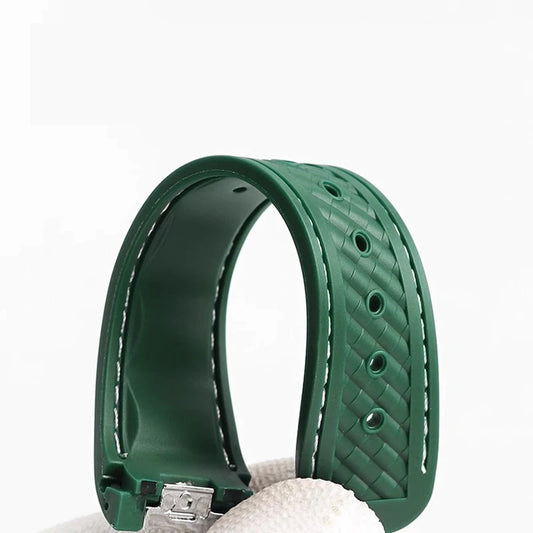 Cinturino per orologio in gomma e silicone, 20 mm, adatto per Omega Seamaster 300 AT150, per Rolex, nero, verde, Water Ghost, chiusura deployante