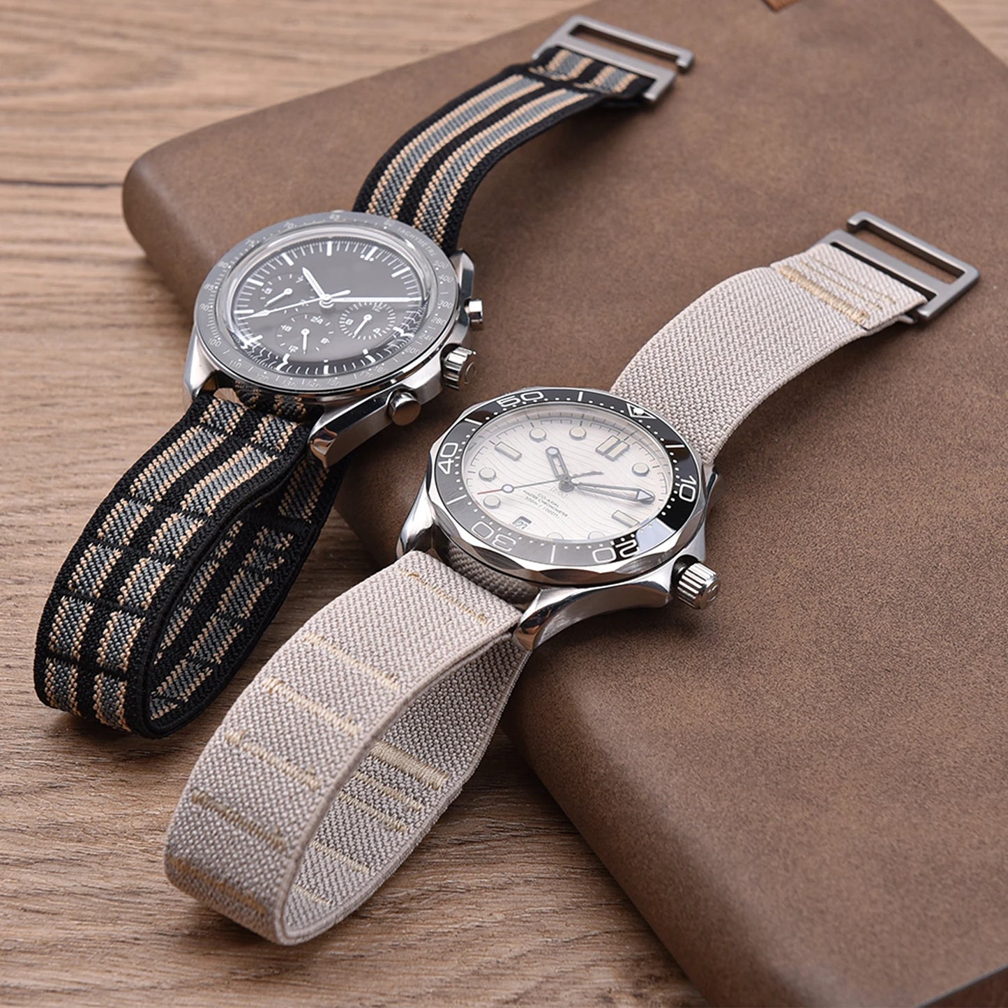 Bracelet de montre élastique en Nylon, 20mm 22mm, pour Delugs, bracelet à boucle à crochet Anthracite, réglable, confortable, bracelet de remplacement pour montre de sport