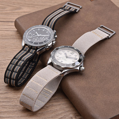 Bracelet de montre élastique en Nylon, 20mm 22mm, pour Delugs, bracelet à boucle à crochet Anthracite, réglable, confortable, bracelet de remplacement pour montre de sport