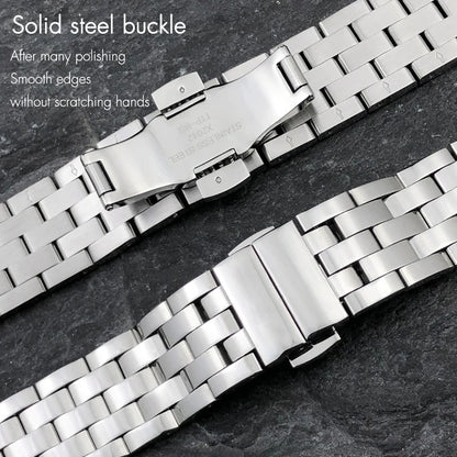 Cinturino per orologio con estremità curve in acciaio inossidabile di alta qualità, 20mm, per MIDO BARONCELLI M8600, bracciale per orologio in argento massiccio e oro rosa