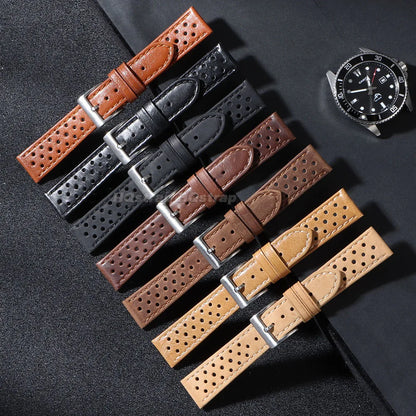 Bracelet universel en cuir de vache véritable, 18mm 20mm 22mm, pour Samsung Galaxy Watch 6 5 4, doux et respirant, rétro