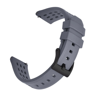 High Quality Quick Release FKM Fluoro Rubber Watch Strap 20mm 22mm New Design Porous Structure Ventilate FPM Rubber Watch Straps