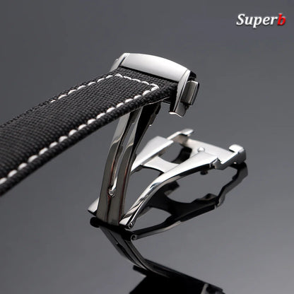 Bracelet de montre en Nylon 20mm 22mm pour Omega Seamaster 300, bracelet de montre pour Speedmaster AT150, boucle pliante en toile, Bracelets de Sport pour hommes