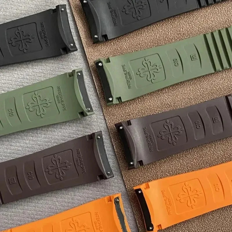 Nouveau Compatible avec Pate Philippe véritable Aquanaut Nautilus 5164/5167/5168/5968 hommes montre bracelet en caoutchouc fluoré Wacth bandes 2025