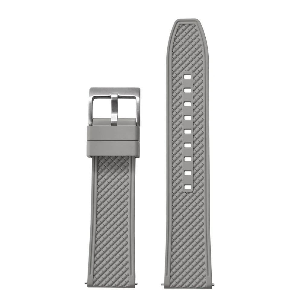 18mm 20mm 22mm 24mm haute qualité forme de balle FKM bracelet de montre en caoutchouc à dégagement rapide bracelet de plongée souple étanche pour HAISCH