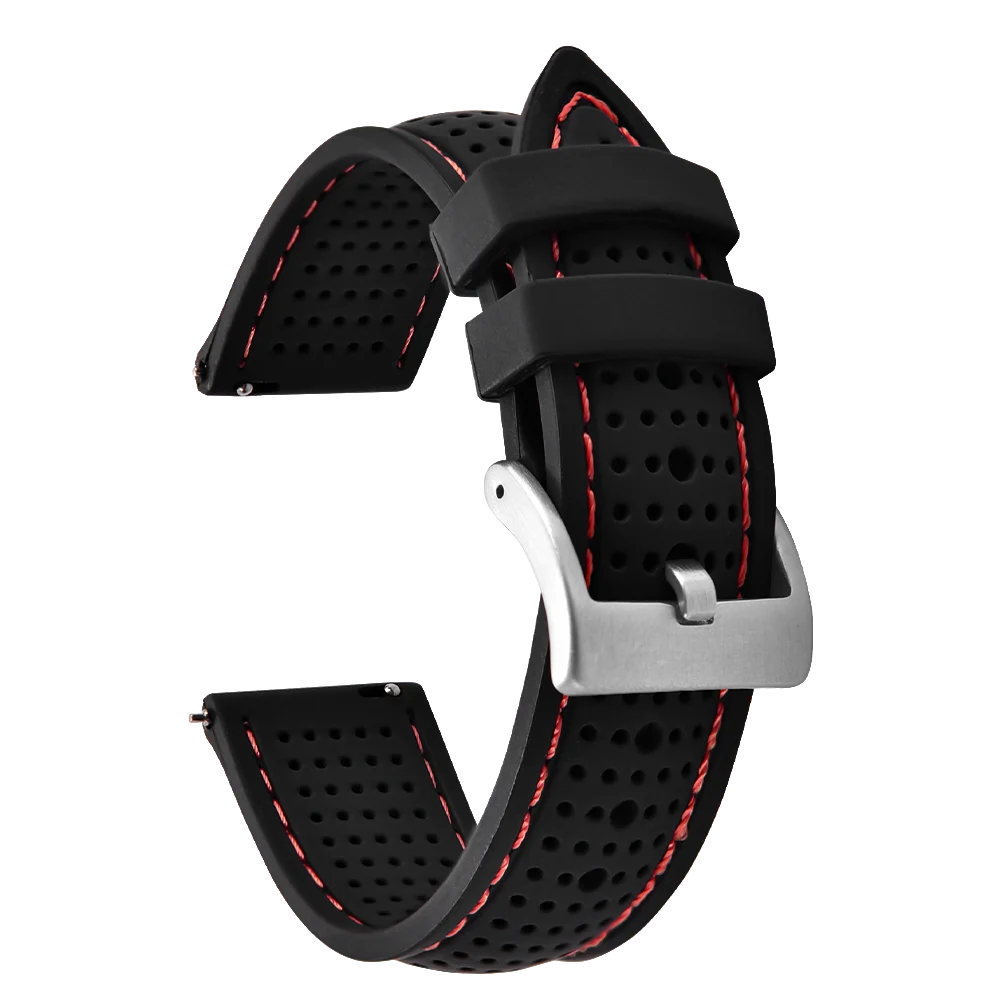 Bracelet de Sport en Silicone pour hommes, 18mm 20mm 22mm, en caoutchouc étanche, bracelet de remplacement pour Samsung S3 Huawei Watch GT2 46mm Amazfit GTR