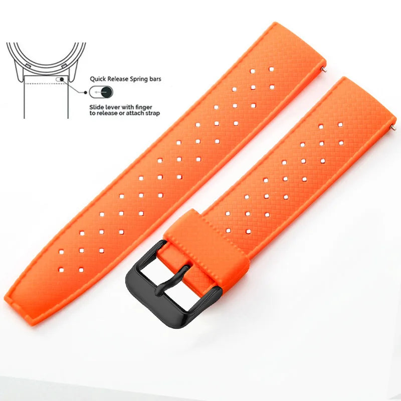 Bracelet de montre en Silicone Tropical bracelet de montre à dégagement rapide 18mm 20mm 22mm bracelet de montre intelligente Tropic en caoutchouc pour Oris Seiko Citizen