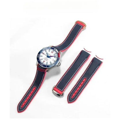 Cinturini per orologi in gomma e silicone, 20 mm 22 mm, per Omega Seamaster 300 Speedmaster, Seiko SKX Aqua Terra AT150 Moon