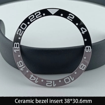 38mm x 30.6mm Sloped Ceramic Bezel GMT and Diving Watch Insert for 40mm Men's Watch Replacement Watch Bezel Inserts