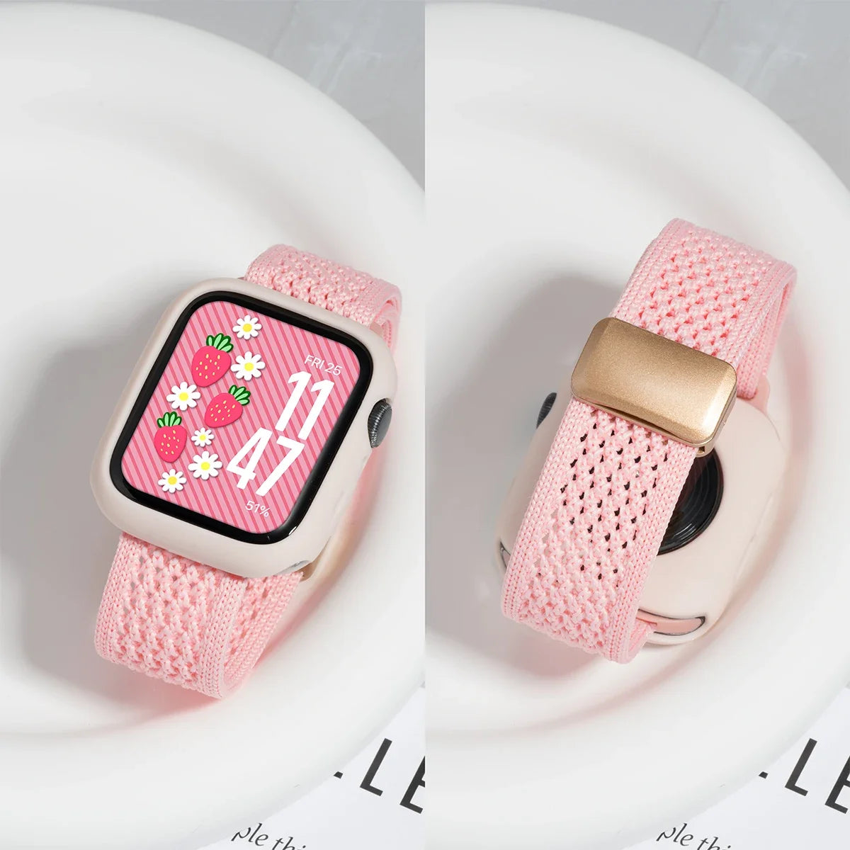 Cinturino e cassa in silicone Candy per Apple Watch, compatibile con le misure 46mm, 49mm, 44mm, 42mm, 41mm, 40mm, 38mm, SE, 10, 9, 6, 5, Ultra 2, cinturino in nylon iwatch + cassa