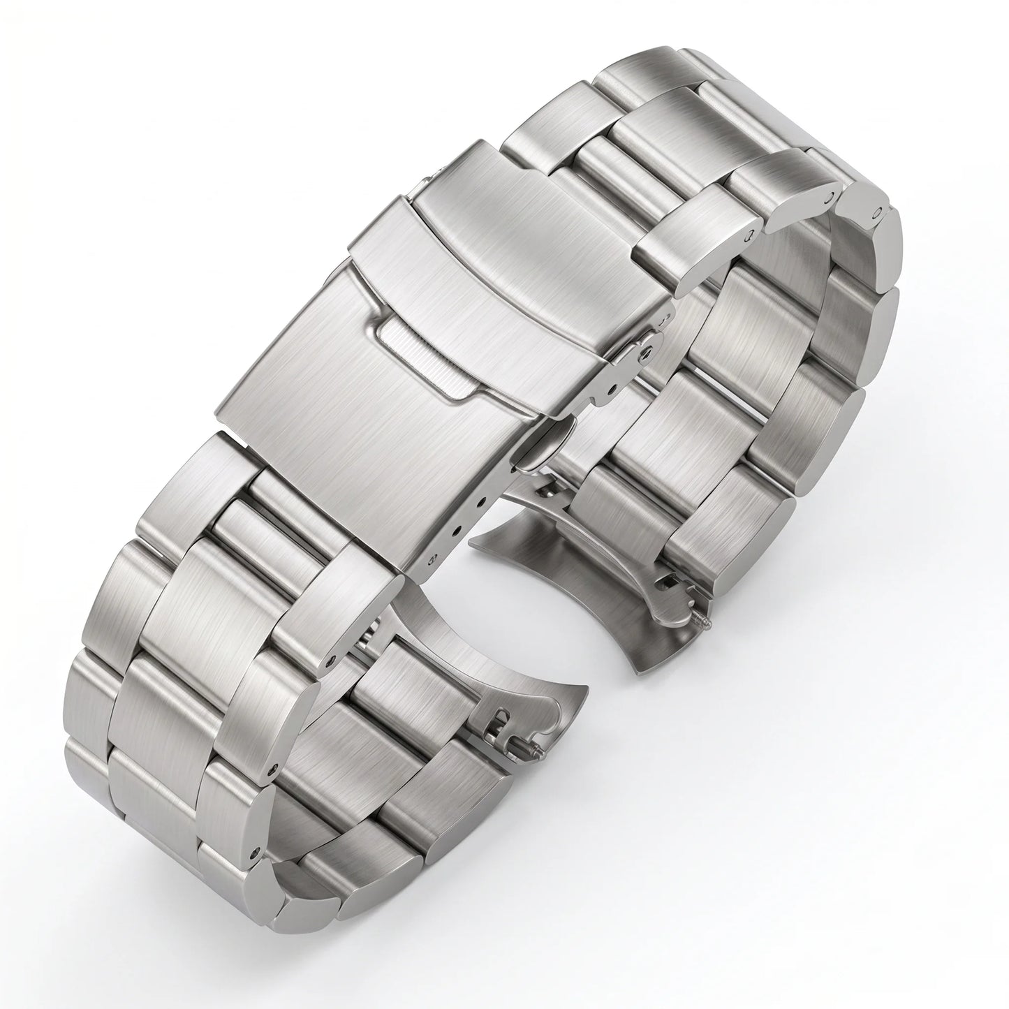 Bracelet de montre à extrémités courbes brossées, compatible avec SKX007 SKX009, 20 mm, 22 mm, en acier inoxydable argenté et noir