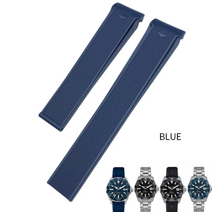 Bracelet de montre en caoutchouc et Silicone, 20mm 22mm, adapté à Tag Heuer CARRERA AQUARACER 300 500 WAY201A WAY211C, accessoires de montre de plongée