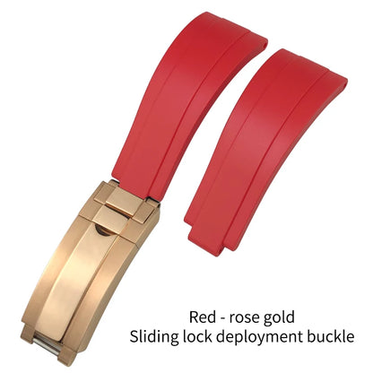 Natural Rubber Watch Strap for Rolex SUBMARINER Explorer Air King Deepsea, Soft Silicone Watch Band, High Quality, 20mm, 21mm