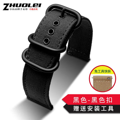 Waterproof Nylon Canvas Watch Strap for Men's Watch Band for Timex Tissot Speed Hamilton Watchband 18mm 20mm 22mm 24mm