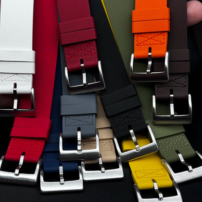 Bracelet de Montre Nato Caoutchouc Siliconé Boucle Brossé - 24,5cm