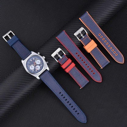 Bracelet de montre FKM, nouveau Design, 20mm 22mm, libération rapide, hybride, caoutchouc fluoré, cuir, FPM, doux et Durable, unisexe