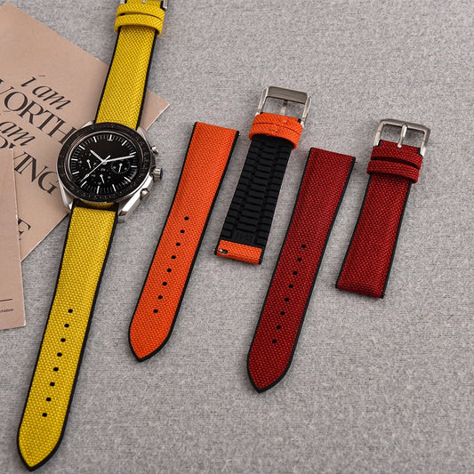 Cinturino per orologio a sgancio rapido in Nylon/Silicone, 18mm 19mm 20mm 21mm 22mm, per orologio Samsung Galaxy Huawei