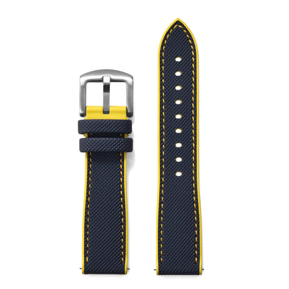 Bracelet de montre en cuir hybride de qualité supérieure, en tissu voile FKM, 18mm 20mm 22mm 24mm, en caoutchouc fluoré, pour chaque marque de montre de plongée