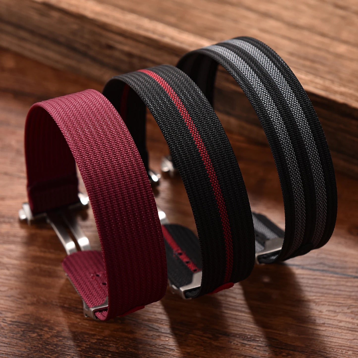 Omega ribbed nylon watch strap with deployant clasp 18mm 20mm 22mm, FKM rubber sport strap for Swatch MoonSwatch
