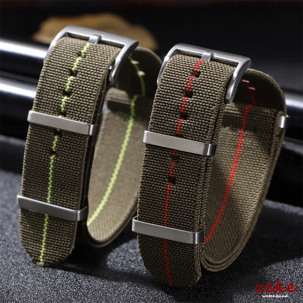 18/20/22mm Elastic Woven Nylon Watch Strap, Universal Breathable Comfortable Band for Omega Seiko IWC