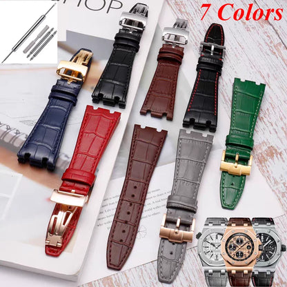 Bracelet de montre en cuir véritable pour Audemars Piguet Royal Oak Offshore AP 15400/15500/26331, Bracelet de remplacement pour hommes et femmes, 26mm