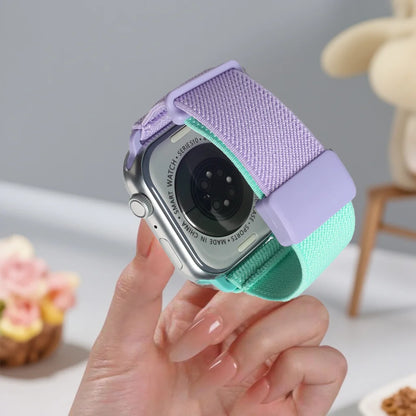 Bracelet en nylon élastique bicolore pour Apple Watch Band S11, bracelet magnétique IWatch Series 10 9 8 7 6 SE3 Ultra 3