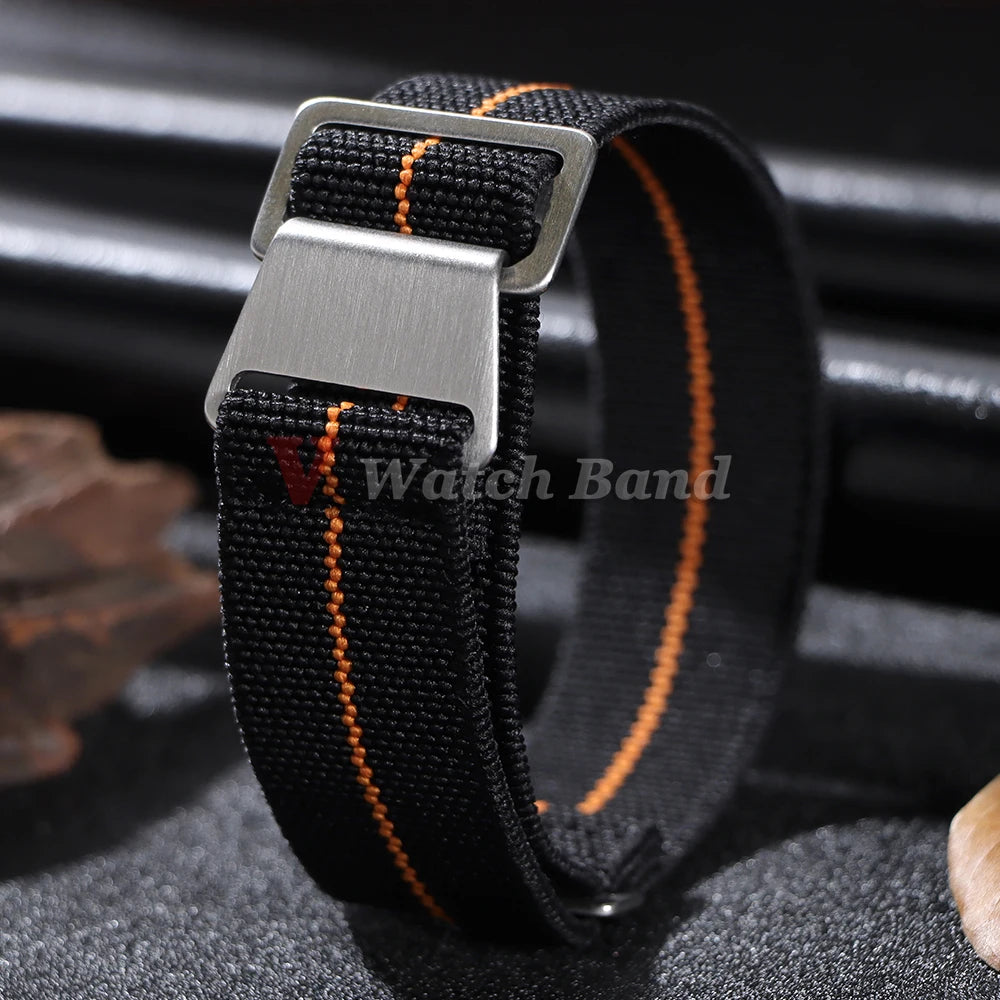 Bracelet de montre tressé en Nylon, 18/20/22mm, élastique, troupes françaises, sac de Parachute, Bracelet de Sport universel pour hommes et femmes