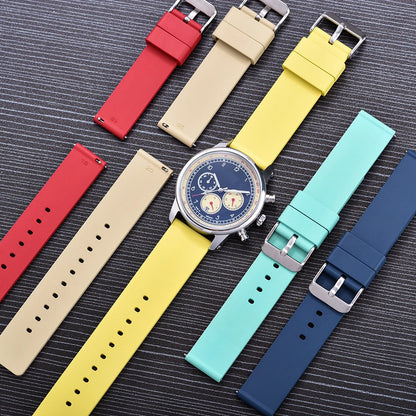 Bracelet de montre en caoutchouc Premium lisse - Rapide / Universel