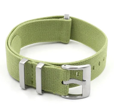 Premium Quality Nylon Watch Strap, 18mm 20mm 22mm, Black, Green, Khaki, Grey, Elastic, Replacement Bracelet for Men