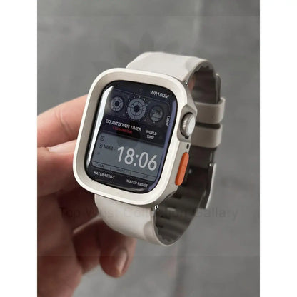 Silicone Strap + TPU Case for Apple Watch Band Ultra2 49mm 46mm 44mm 45mm 42mm 41mm 40mm