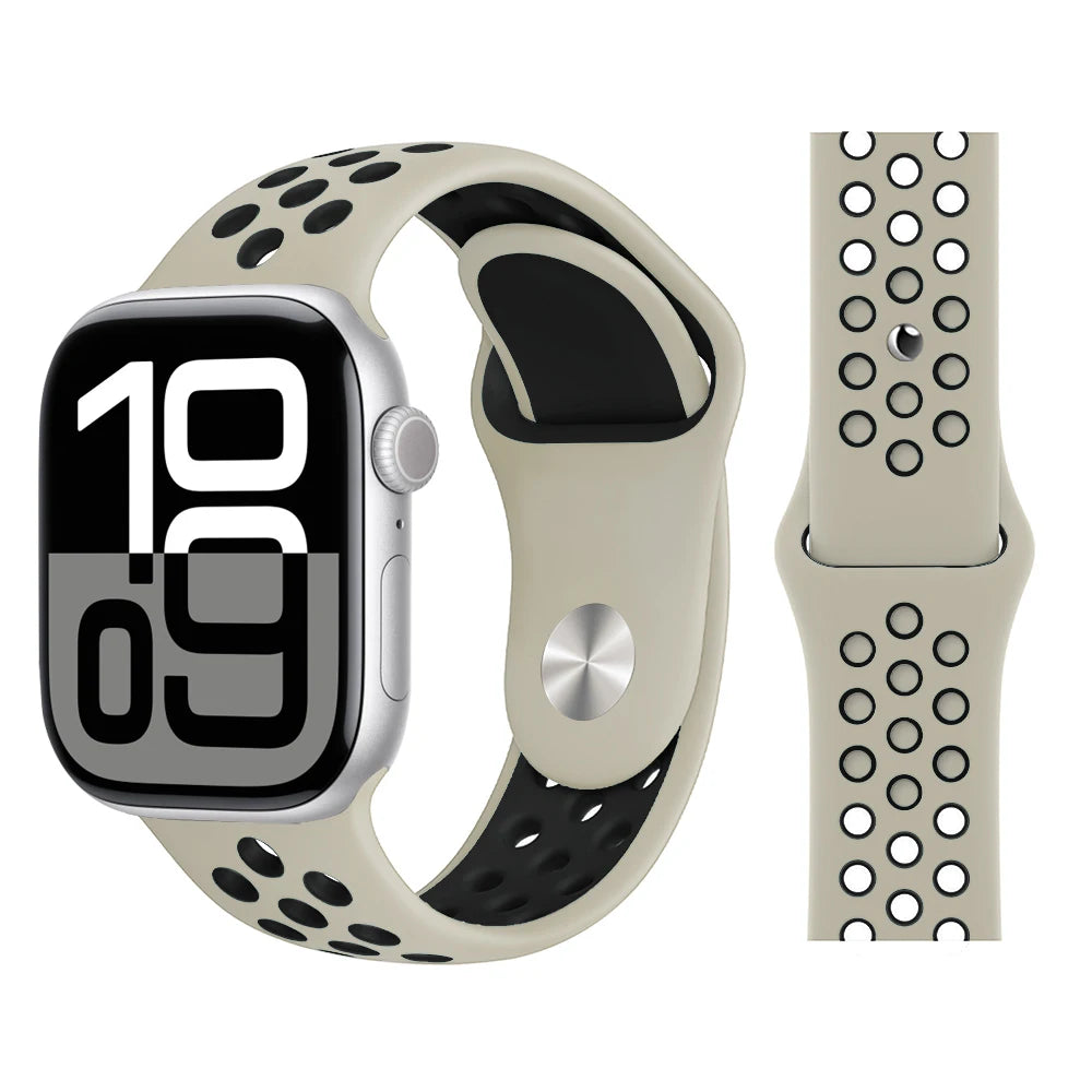 Bracelet en Silicone pour bracelets de montre Apple 46mm 44mm 45mm 40mm 41mm 42mm, Bracelet de Sport Correa iWatch série 11 10 9 SE 8 7 6 5