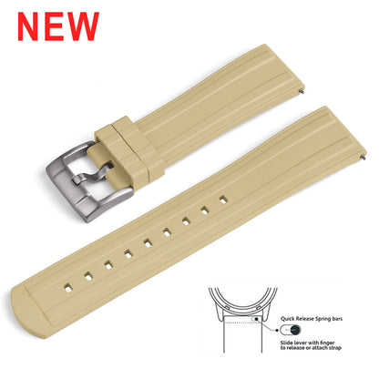 Cinturino in gomma HNBR con grana satinata, nuovo design, 20 mm 22 mm, funzione di bloccaggio originale, cinturino in gomma OSAND per immersioni a sgancio rapido