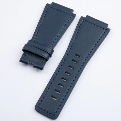Bracelet de montre en cuir véritable de haute qualité, 34x24mm, convexe, pour Bell Strap Ross BR-01 BR-03, avec boucle à ardillon