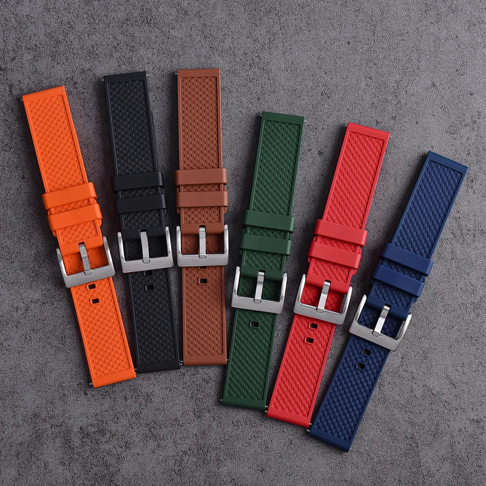 Quick Release FKM Rubber Watch Strap, Fluoroelastomer, 18mm, 20mm, 22mm, for all Watch Brands