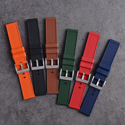 Quick Release FKM Rubber Watch Strap, Fluoroelastomer, 18mm, 20mm, 22mm, for all Watch Brands