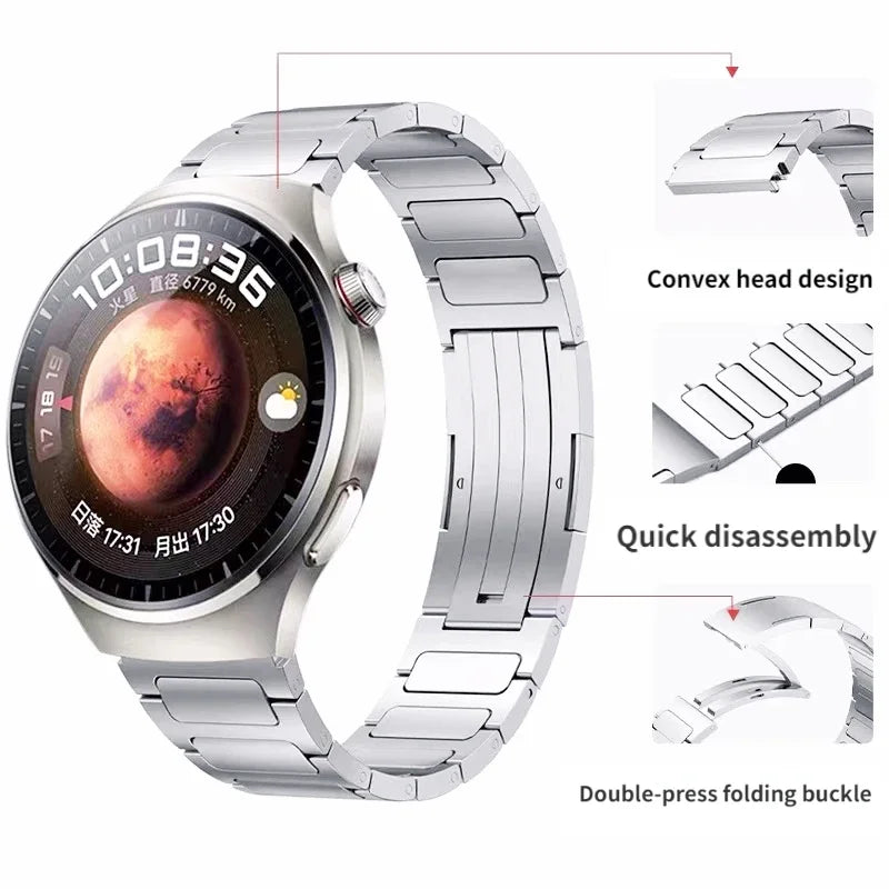 Cinturino in titanio da 22 mm per OnePlus Watch, 46 mm/3/2/2R, traspirante, di lusso, per OPPO 4 Pro-X-X2/Realme Watch S2-2 3S Pro