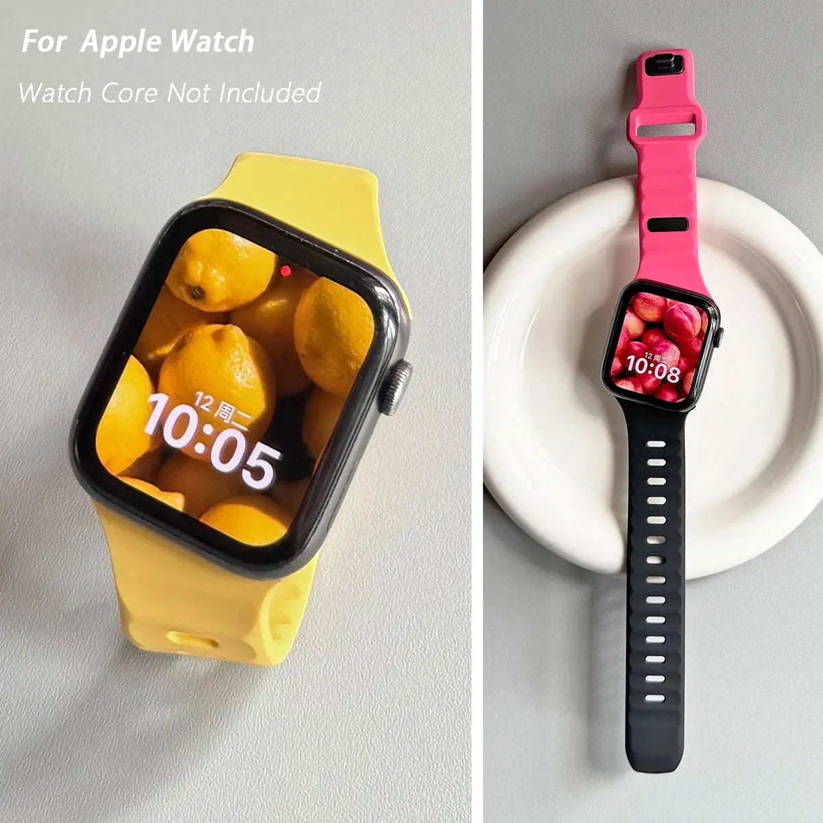 Bracelet en silicone irrégulier pour Apple Watch Ultra 49mm 40mm 41mm 44mm 45mm 46mm Correa Bracelet iWatch Series 11 10 9 8 7 6 SE