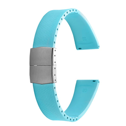 Cinturini per orologi in gomma Delugs CTS Fkm da 20 mm con fibbia a farfalla, 4 colori, texture unica, cinturino per orologi a sgancio rapido per orologi di marca