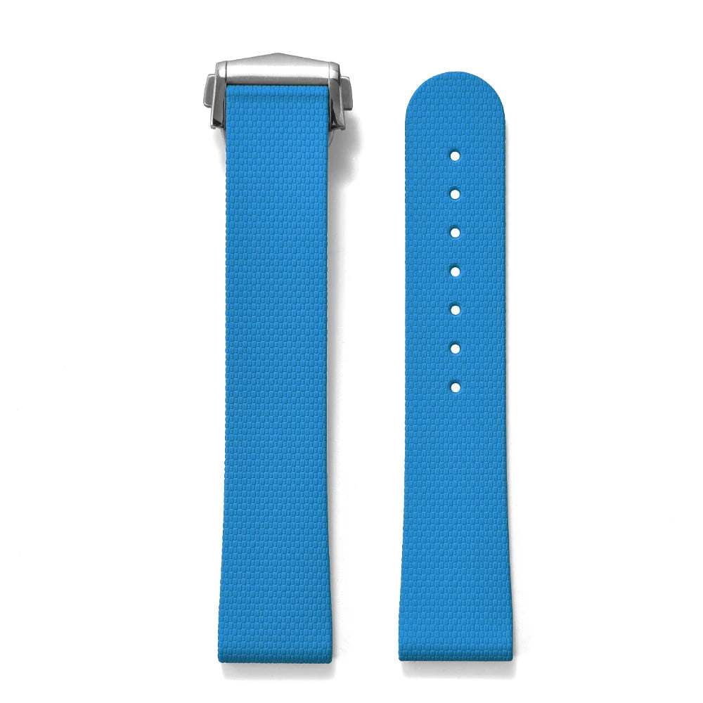 STAPELP suitable for Omega Swatch 20mm universal watch straps Black Blue FKM Rubber Quick Release Watch Band with Omega Folding Clasp