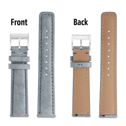 18mm 19mm 20mm 22mm Suede Leather Watch Strap, Vintage, Handmade, Gray Brown, Replacement Belts for Watch Accessories