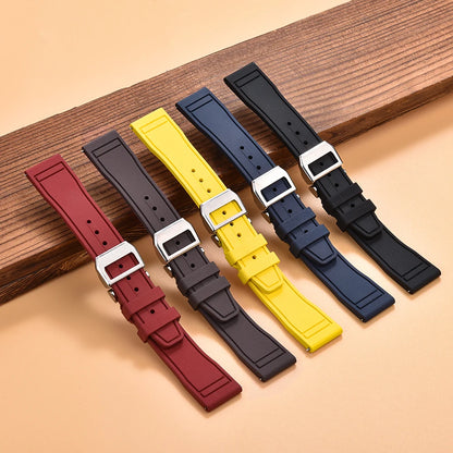 20mm 21mm 22mm Premium FKM Fluoro Rubber Watch Straps FPM Butterfly Buckle Quick Release Watch Bands for I-WC Watch Bands