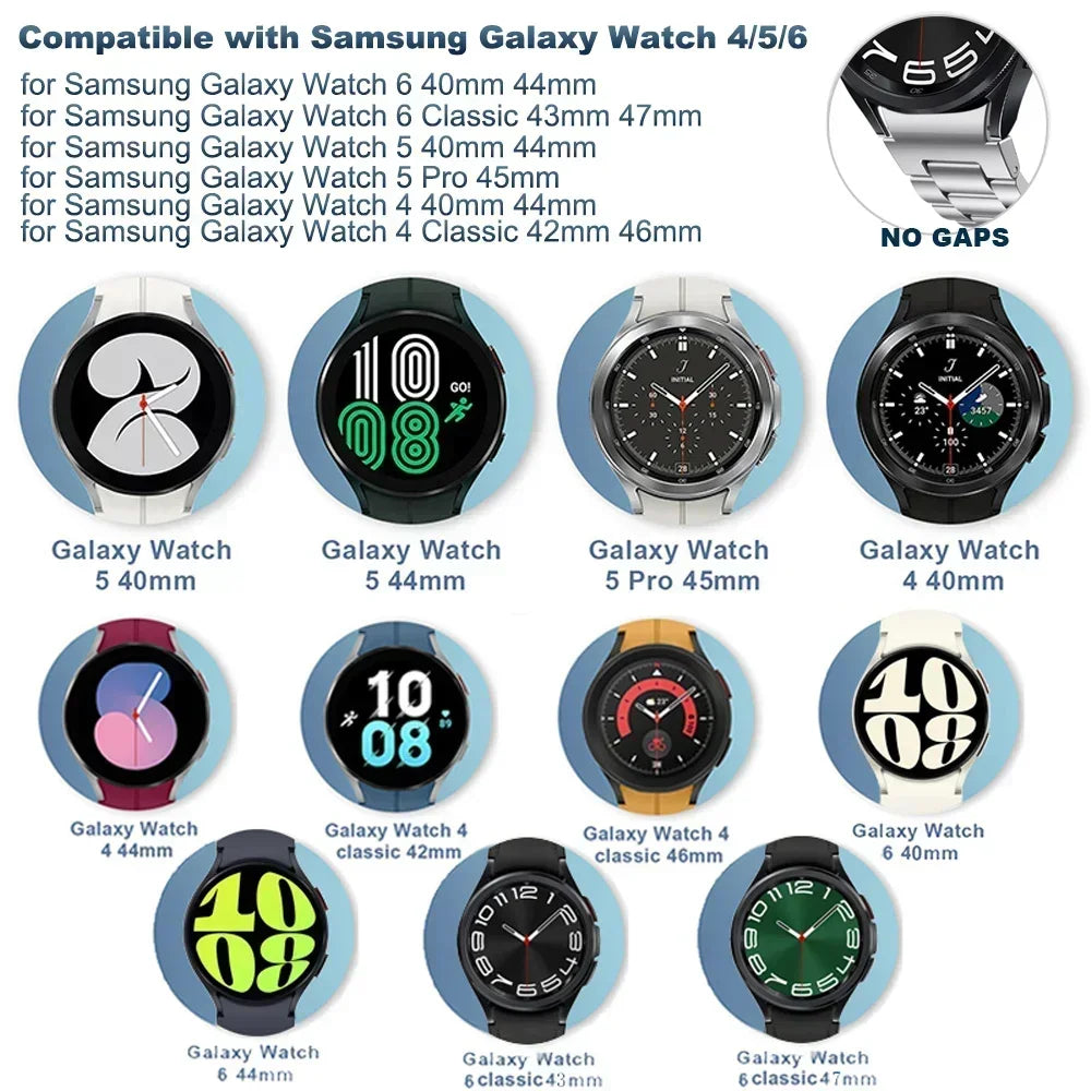 Adattatore a innesto rapido per Samsung Galaxy Watch 7/6 (44/40 mm) e 6 Classic (47/43 mm), accessori con connettore in acciaio inossidabile, cinturino 4/5/Pro, 2 pezzi