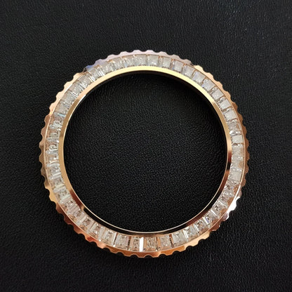 Seiko SKX007/009/SKXA35/SKX171、新型5シリーズSRPD用時計アクセサリー、ローズゴールドクリスタルスティールベゼル