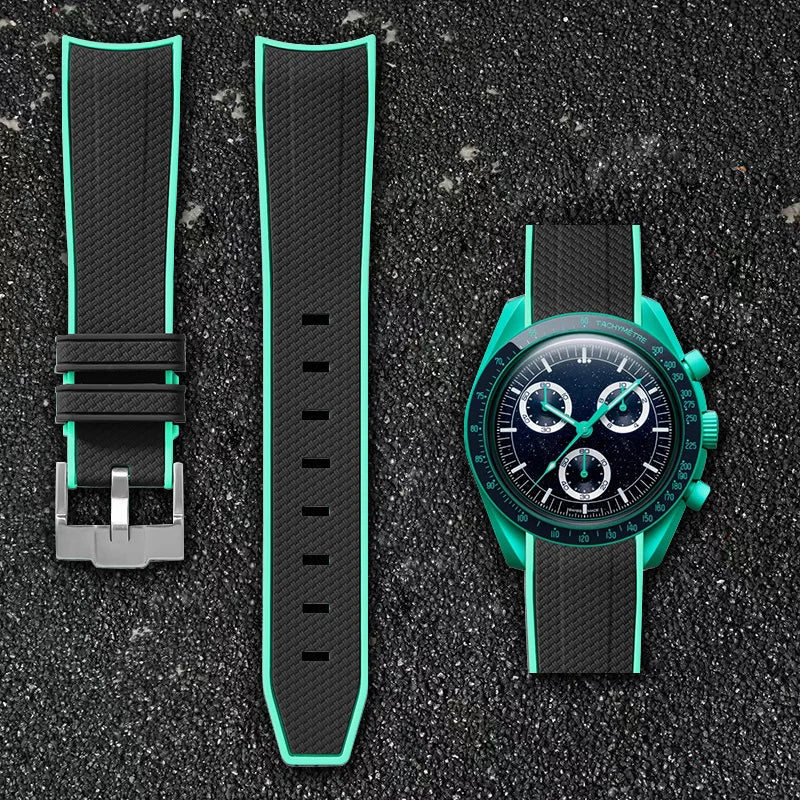 Cinturino per orologio da 20 mm per Omega x Swatch MoonSwatch - Gomma / Curvo / Sgancio rapido - 1 pezzo